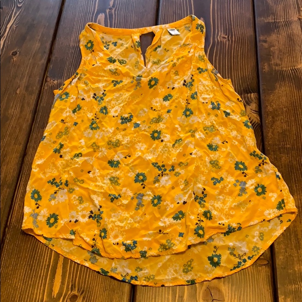 Yellow and blue floral tank top from Old Navy